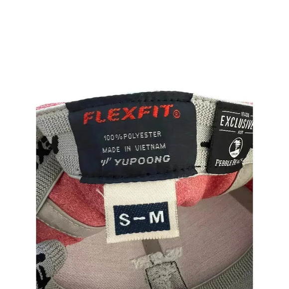 FLEXFIT Men's Pink PEBBLE BEACH Adjustable Baseball Cap Size S-M - Picture 6 of 6